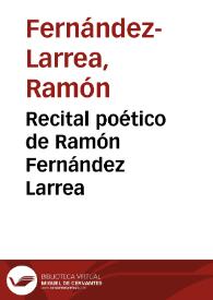 Portada:Recital poético de Ramón Fernández Larrea
