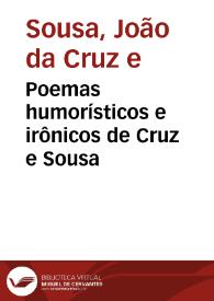 Portada:Poemas humorísticos e irônicos de Cruz e Sousa / Cruz e Sousa