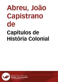 Portada:Capítulos de História Colonial / Capistrano de Abreu
