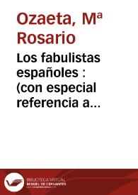 Portada:Los fabulistas españoles : (con especial referencia a los siglos XVIII y XIX) / M.ª Rosario Ozaeta