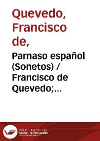 Portada:Parnaso español (Sonetos) / Francisco de Quevedo; edición de Ramón García González