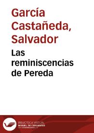 Portada:Las "reminiscencias" de Pereda / Salvador García Castañeda