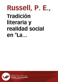 Portada:Tradición literaria y realidad social en \"La Celestina\" / Peter E. Russell