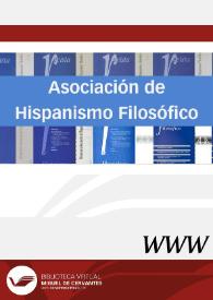 Portada:Revista de la Asociación de Hispanismo Filosófico