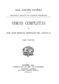 Portada:Obras completas de Juan Ignacio González del Castillo. Tomo Tercero