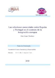 Portada:Las relaciones comerciales entre España y Portugal en el contexto de la integración europea