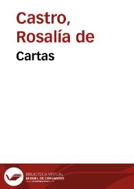 Portada:Cartas / Rosalía de Castro