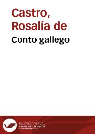 Portada:Conto gallego / Rosalía de Castro