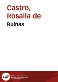 Portada:Ruinas / Rosalía de Castro
