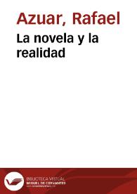 Portada:La novela y la realidad / Rafael Azuar