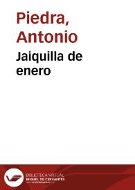 Portada:Jaiquilla de enero / Antonio Piedra