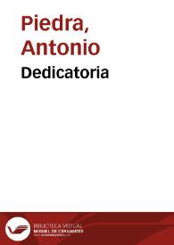 Portada:Dedicatoria / Antonio Piedra