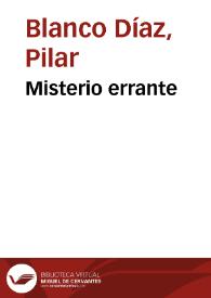 Portada:Misterio errante / Pilar Blanco Díaz