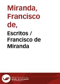 Portada:Escritos / Francisco de Miranda