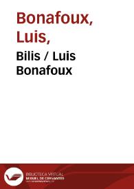 Portada:Bilis / Luis Bonafoux