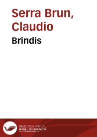 Portada:Brindis / Claudio Serra Brun