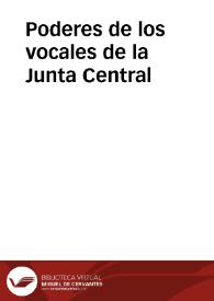 Portada:Poderes de los vocales de la Junta Central