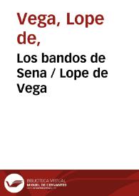 Portada:Los bandos de Sena / Lope de Vega