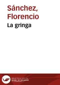 Portada:La gringa / Florencio Sánchez