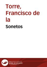 Portada:Sonetos / Francisco de la Torre; edición de Ramón García González