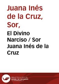 Portada:El Divino Narciso / Sor Juana Inés de la Cruz