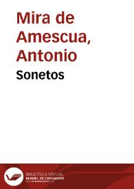 Portada:Sonetos / Antonio Mira de Amescua; editados por Ramón García González