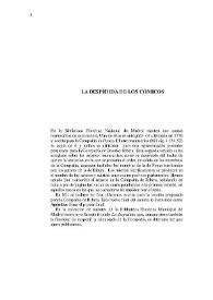 Portada:La despedida de los cómicos / Ramón de la Cruz; edición de Antonio Díez Mediavilla