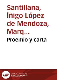 Portada:Proemio y carta / Íñigo López de Mendoza
