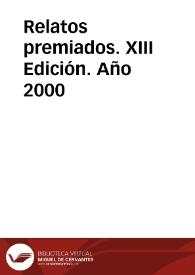 Portada:Relatos premiados. XIII Edición. Año 2000