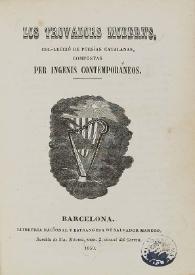 Portada:Los trovadors moderns : col-lecció de poesías catalanas / compostas per ingenis contemporáneos