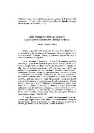 Portada:Presa romana de Consuegra (Toledo). Declaración de Monumento Histórico-Artístico / Antonio Blanco Freijeiro