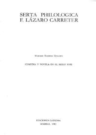 Portada:Comedia y novela en el siglo XVII / Mariano Baquero Goyanes