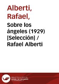 Portada:Sobre los ángeles (1929) [Selección] / Rafael Alberti