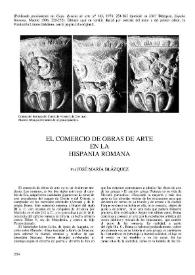 Portada:El comercio de obras de arte en la Hispania romana / José María Blázquez Martínez