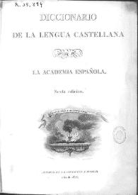 Portada:Diccionario de la lengua castellana / Por la Real Academia Española