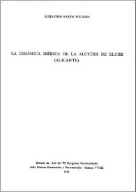 Portada:La cerámica ibérica de La Alcudia de Elche (Alicante) / Alejandro Ramos Folqués