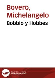 Portada:Bobbio y Hobbes / Michelangelo Bovero