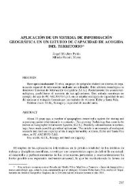 Portada:Aplicación de un Sistema de Información Geográfica en un estudio de capacidad de acogida del territorio / Ángel Sánchez Pardo y Alfredo Ramón Morte