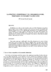 Portada:La política industrial y el desarrollo del terciario avanzado valenciano