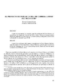 Portada:El proyecto de poblar la isla de Cabrera a fines del siglo XVIII / Enrique Giménez López y Armando Alberola Romá