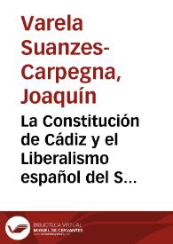 Portada:La Constitución de Cádiz y el Liberalismo español del Siglo XIX