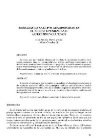 Portada:Terrazas de cultivo abandonadas en el sureste peninsular : aspectos evolutivos / Juan Antonio Marco Molina y Alfredo Morales Gil