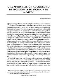 Portada:Una aproximación al concepto de legalidad y su vigencia en México / Pedro Salazar