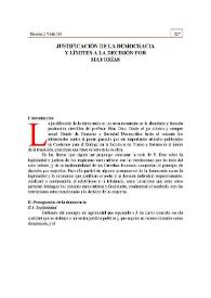 Portada:Justificación de la democracia y límites a la decisión por mayorías