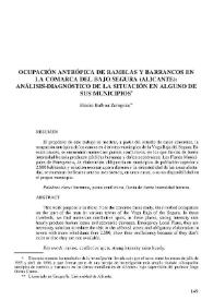 Portada:Ocupación antrópica de ramblas y barrancos en la comarca del Bajo Segura (Alicante) : análisis-diagnóstico de la situación en algunos de sus municipios