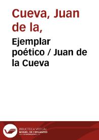 Portada:Ejemplar poético / Juan de la Cueva