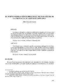 Portada:El nuevo modelo industrial en el sector textil de la provincia de Alicante (1970-1991)