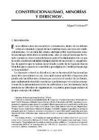 Portada:Constitucionalismo, minorías y derecho / Miguel Carbonell