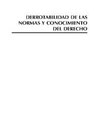 Portada:Sistemas normativos, derrotabilidad y conocimiento del derecho [Presentación] / Pablo Navarro