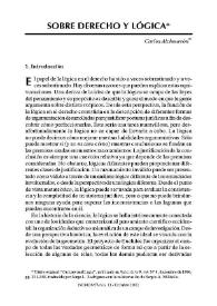 Portada:Sobre derecho y lógica / Carlos Alchourrón